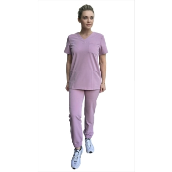 Komplet medyczny pudrowy róż casual premium roz. XXL